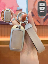 Honda Key Fob Cover with Leather & Metal Frame