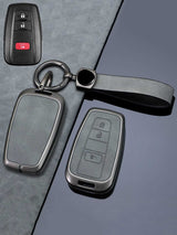 Vintage Leather Metal Alloy Toyota Key Cover