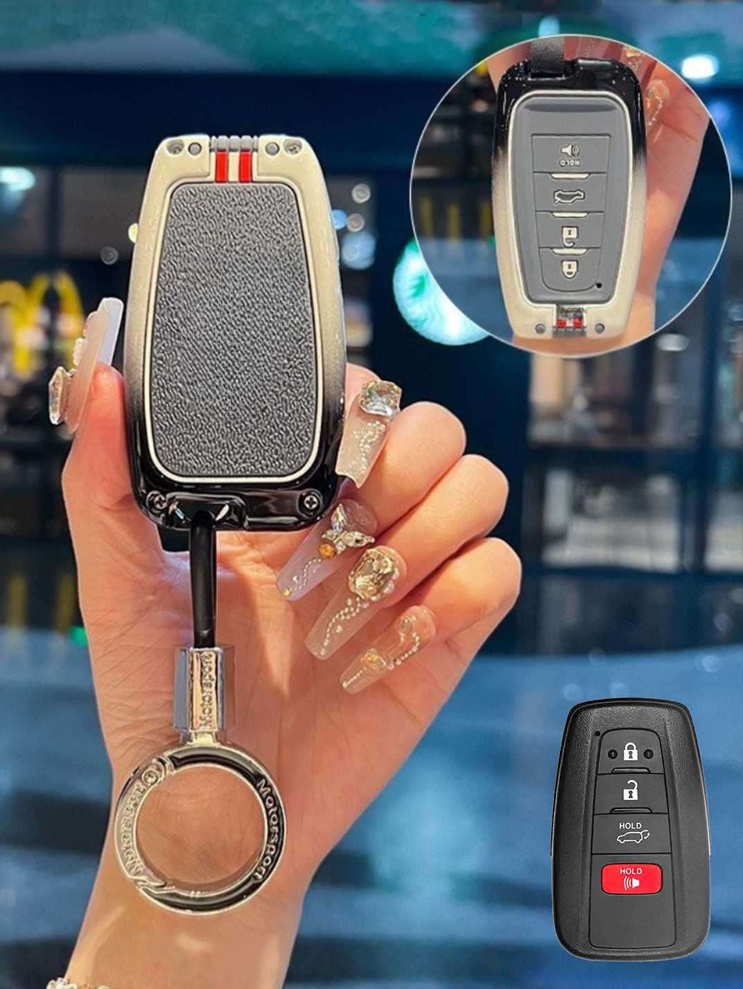 Luxury Colored Alloy Toyota Key Fob Case