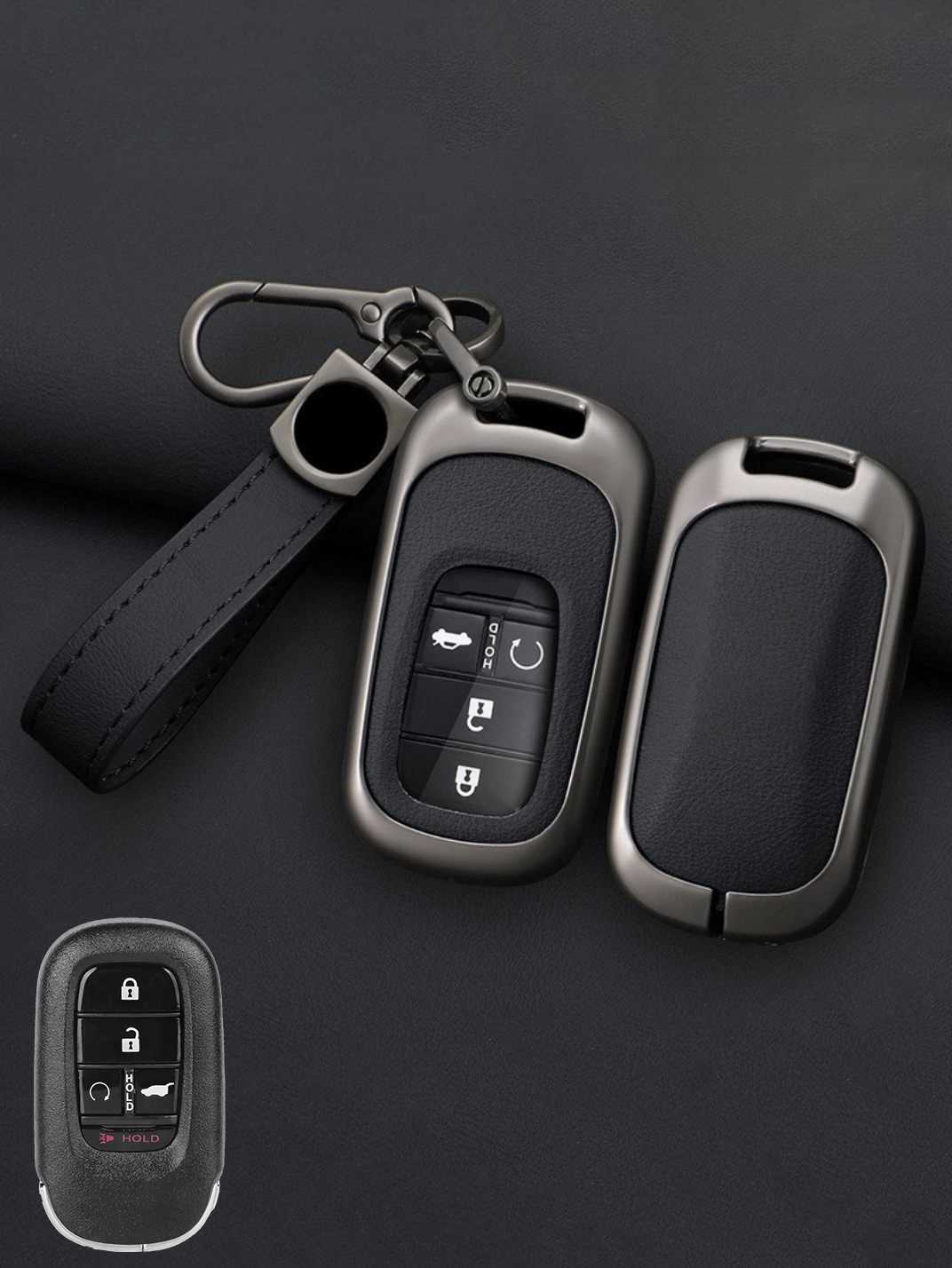 Honda Key Genuine Leather & Metal Frame