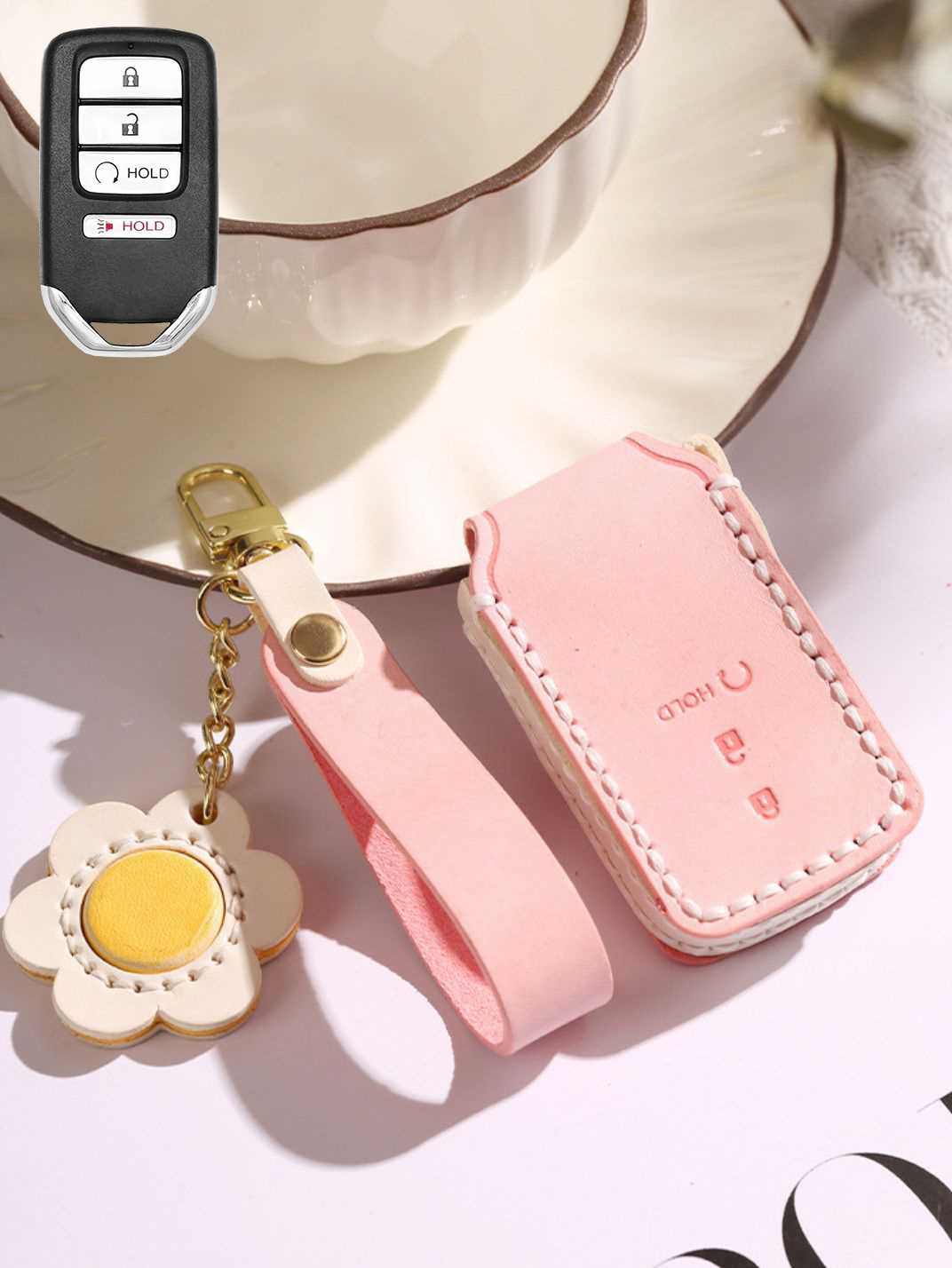 Premium Genuine Leather Honda Key Cover