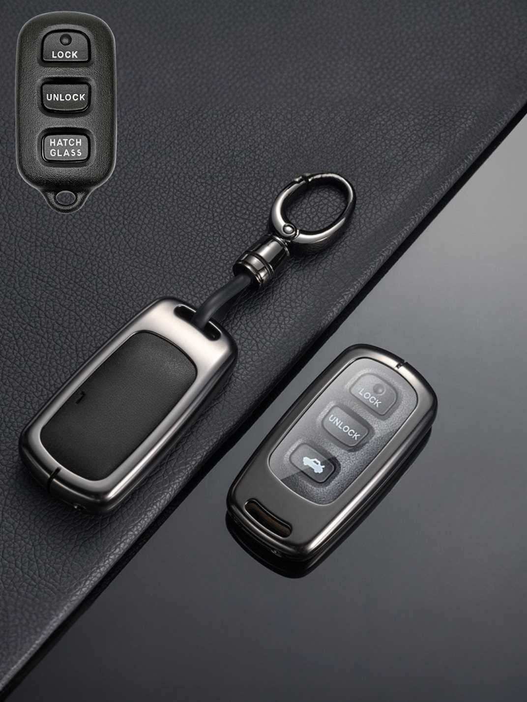Vintage Leather Metal Alloy Toyota Key Cover