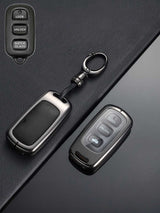 Vintage Leather Metal Alloy Toyota Key Cover