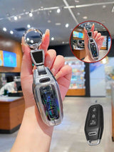 Premium Leather Visible-Button Audi Key Shell