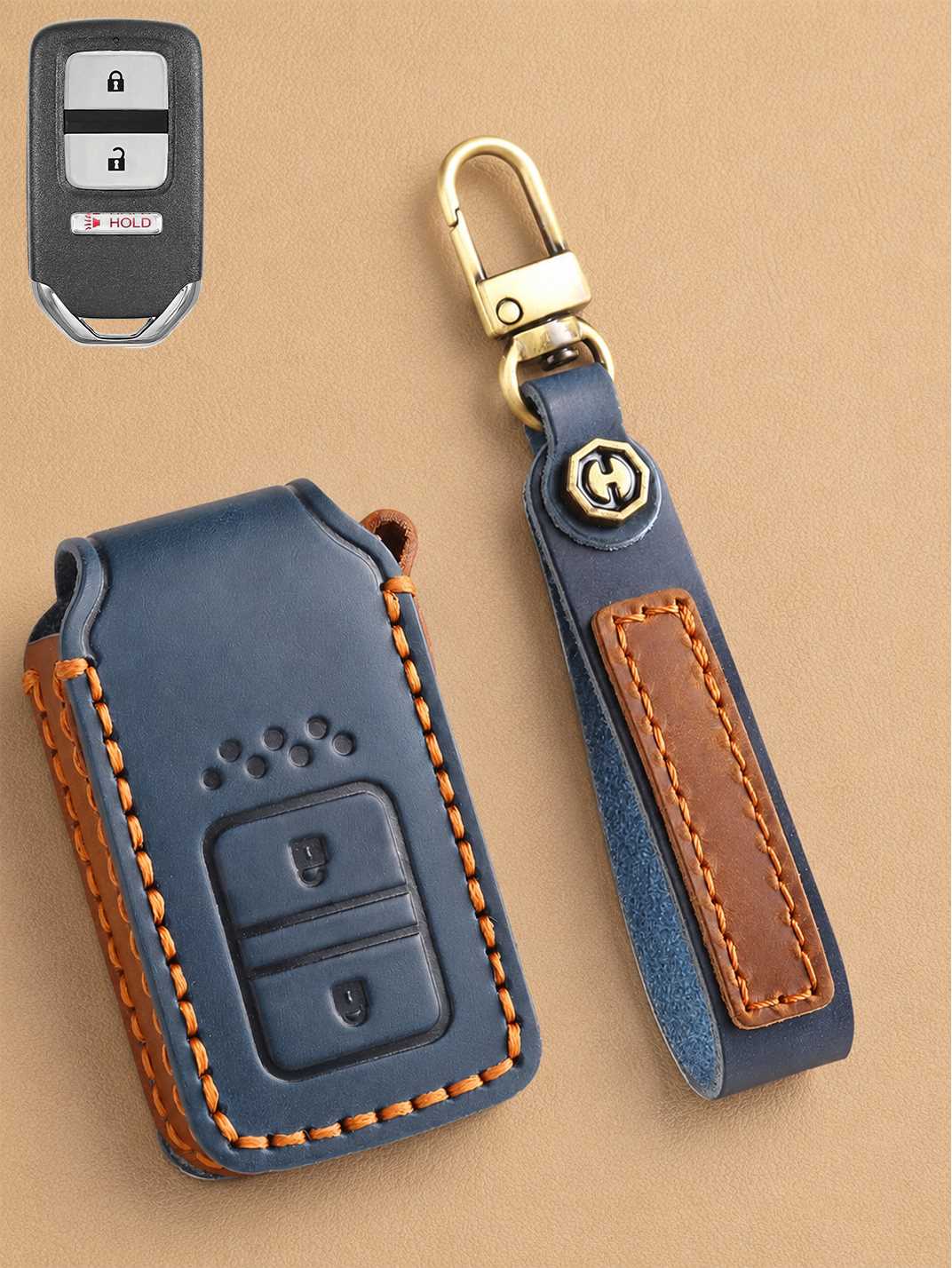 Premium Genuine Leather Honda Key Cover