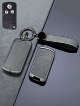 Vintage Leather Metal Alloy Honda Key Cover