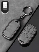 Honda Key Genuine Leather & Metal Frame