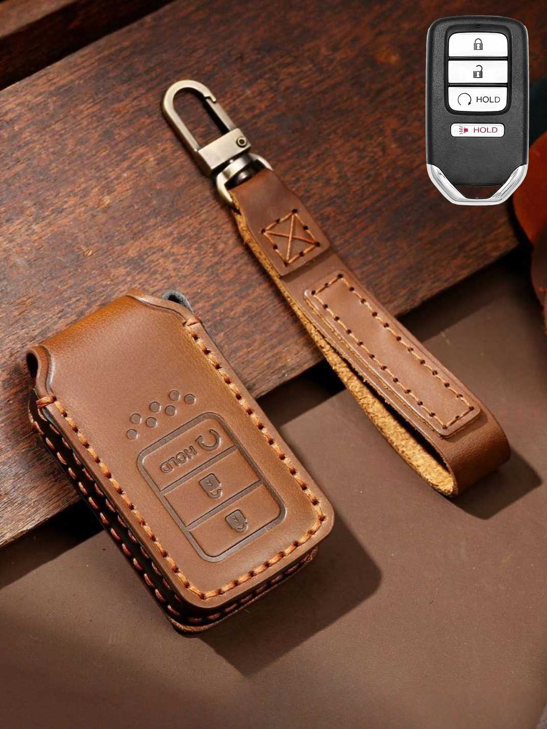 Premium Genuine Leather Honda Key Cover