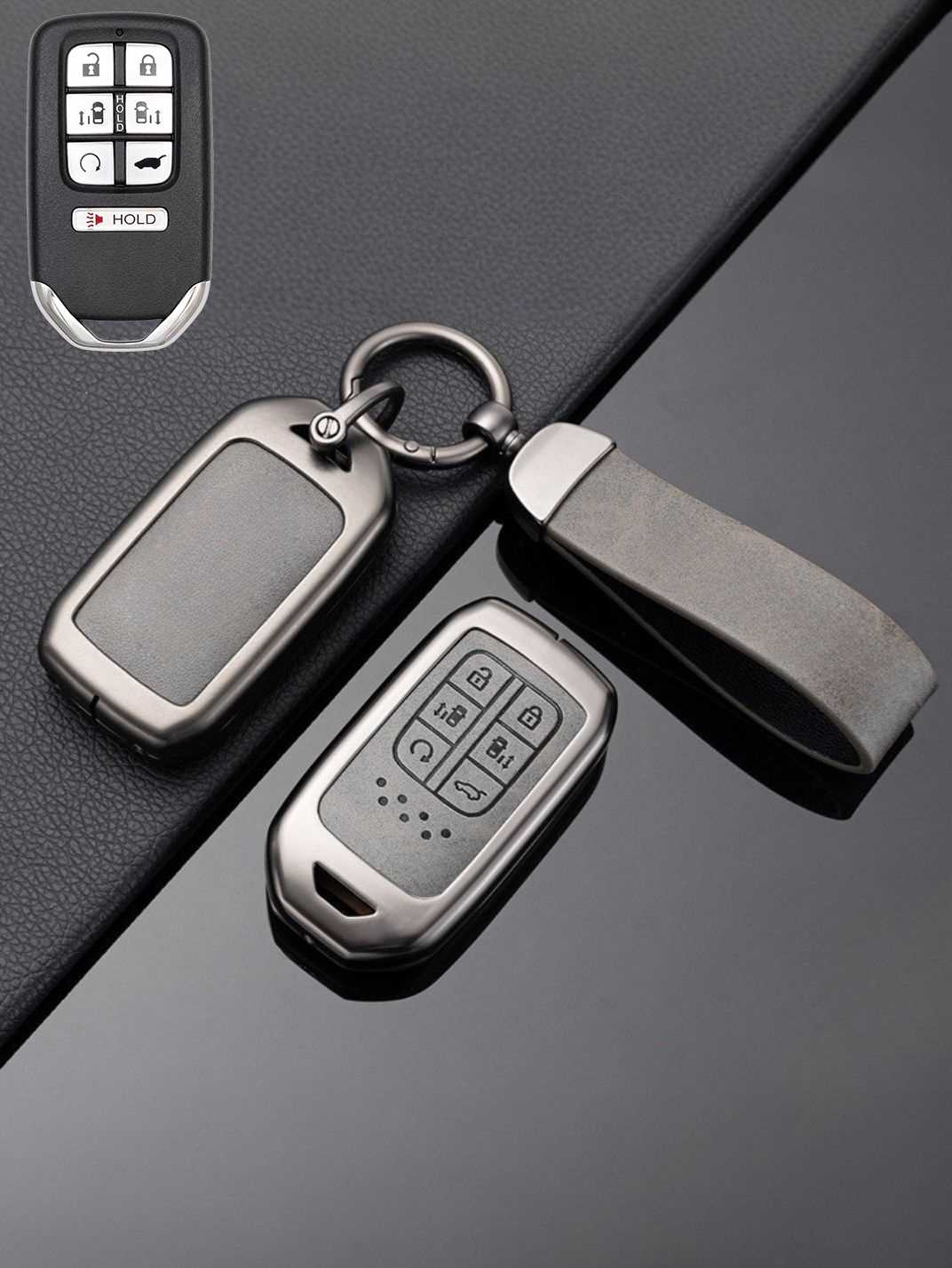 Honda Key Genuine Leather & Metal Frame
