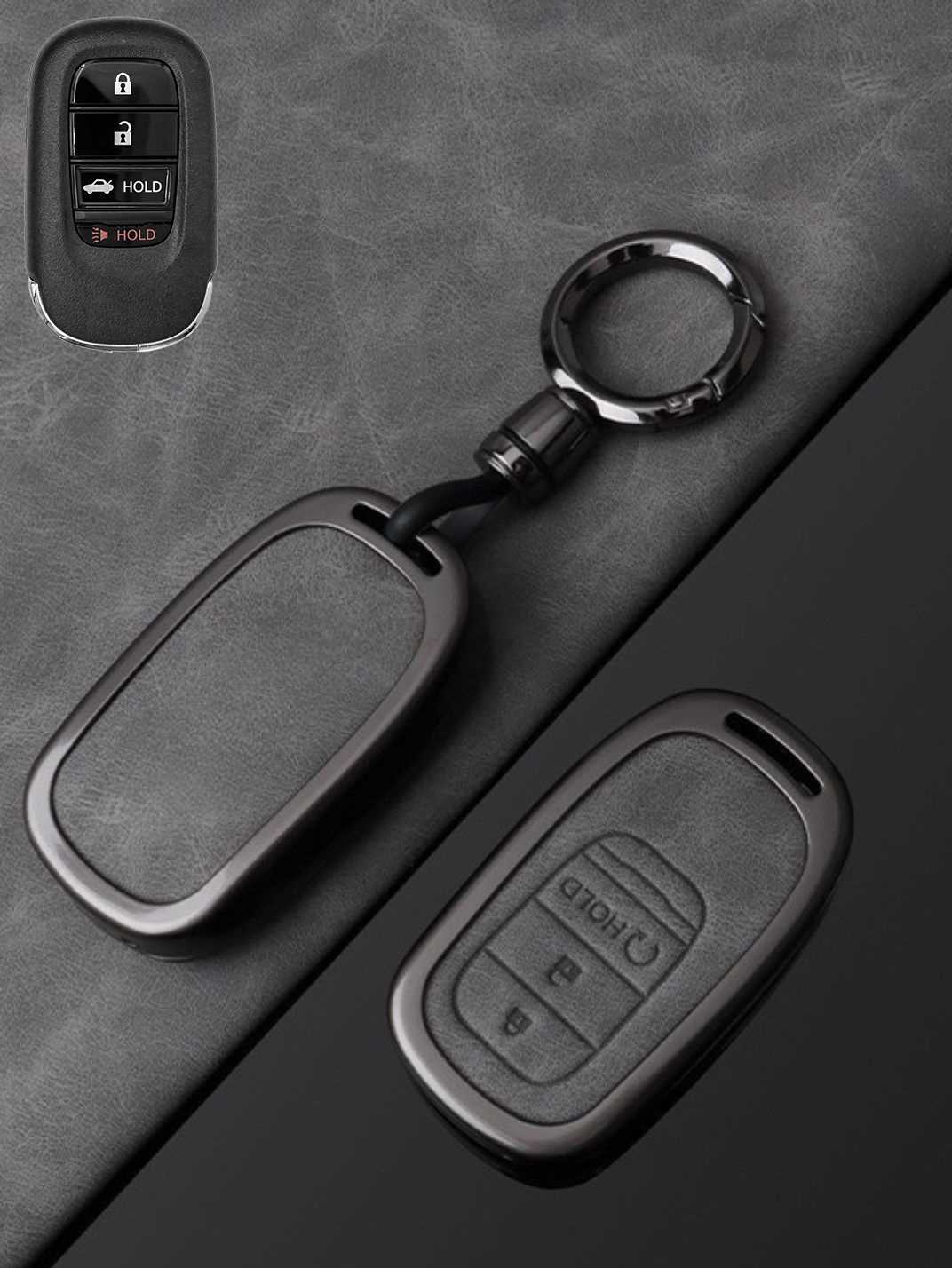 Honda Key Genuine Leather & Metal Frame