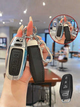 Audi Key Genuine Leather & Metal Frame Cover
