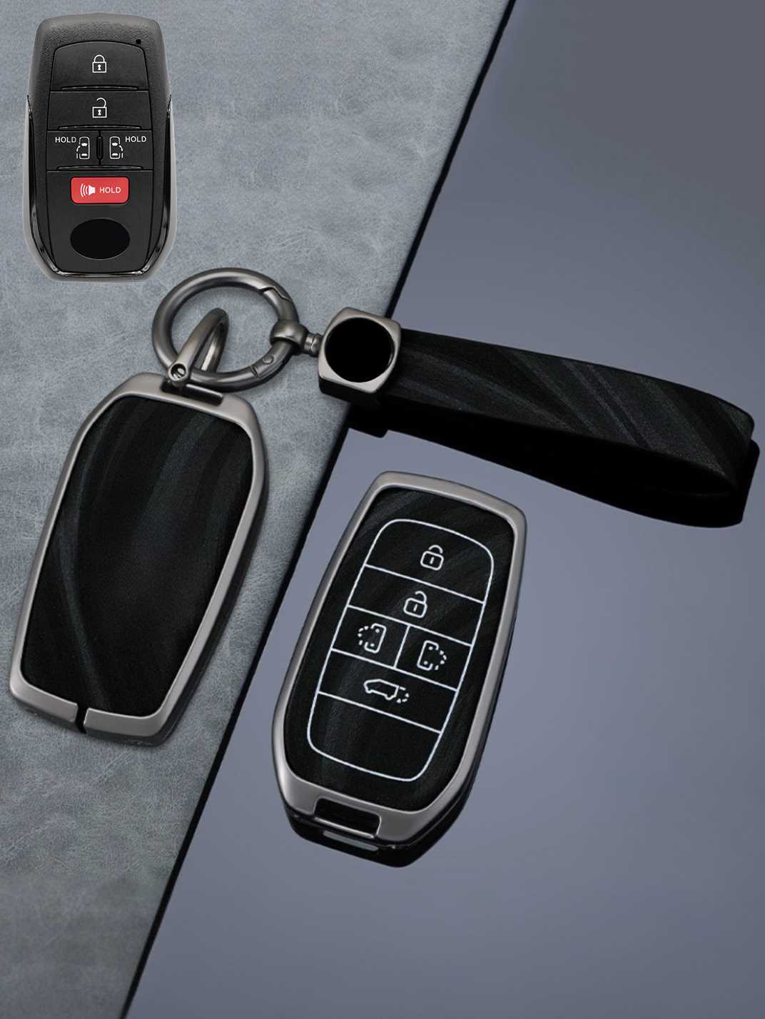 Vintage Leather Metal Alloy Toyota Key Cover