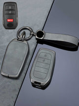 Vintage Leather Metal Alloy Toyota Key Cover