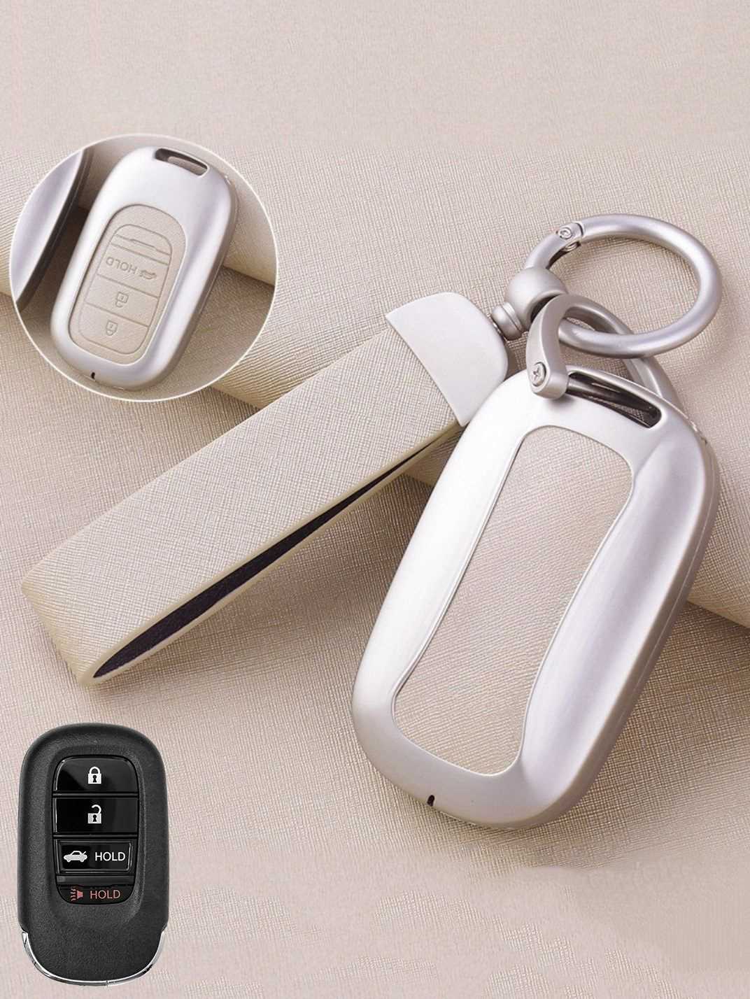 Honda Key Fob Cover with Leather & Metal Frame