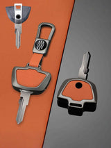 Vintage Leather & Metal Alloy BMW Motorcycle Key Cover