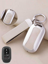 Honda Key Fob Cover with Leather & Metal Frame