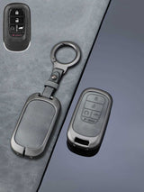 Vintage Leather Metal Alloy Honda Key Cover