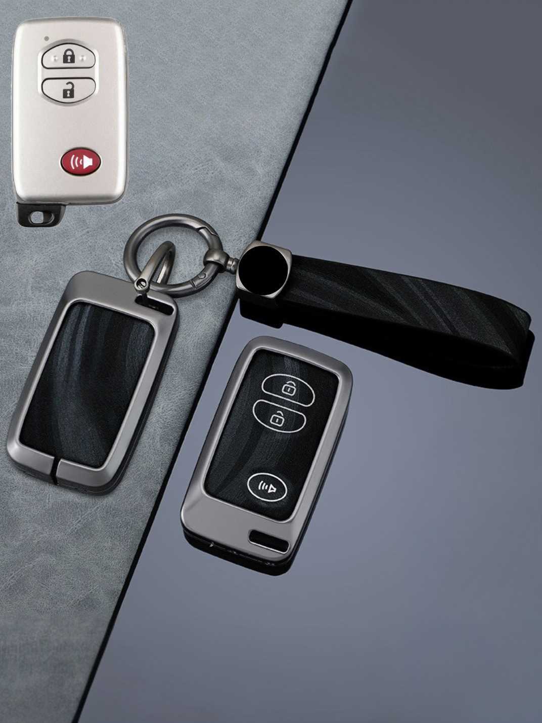 Toyota Key Fob Cover with Leather & Metal Frame