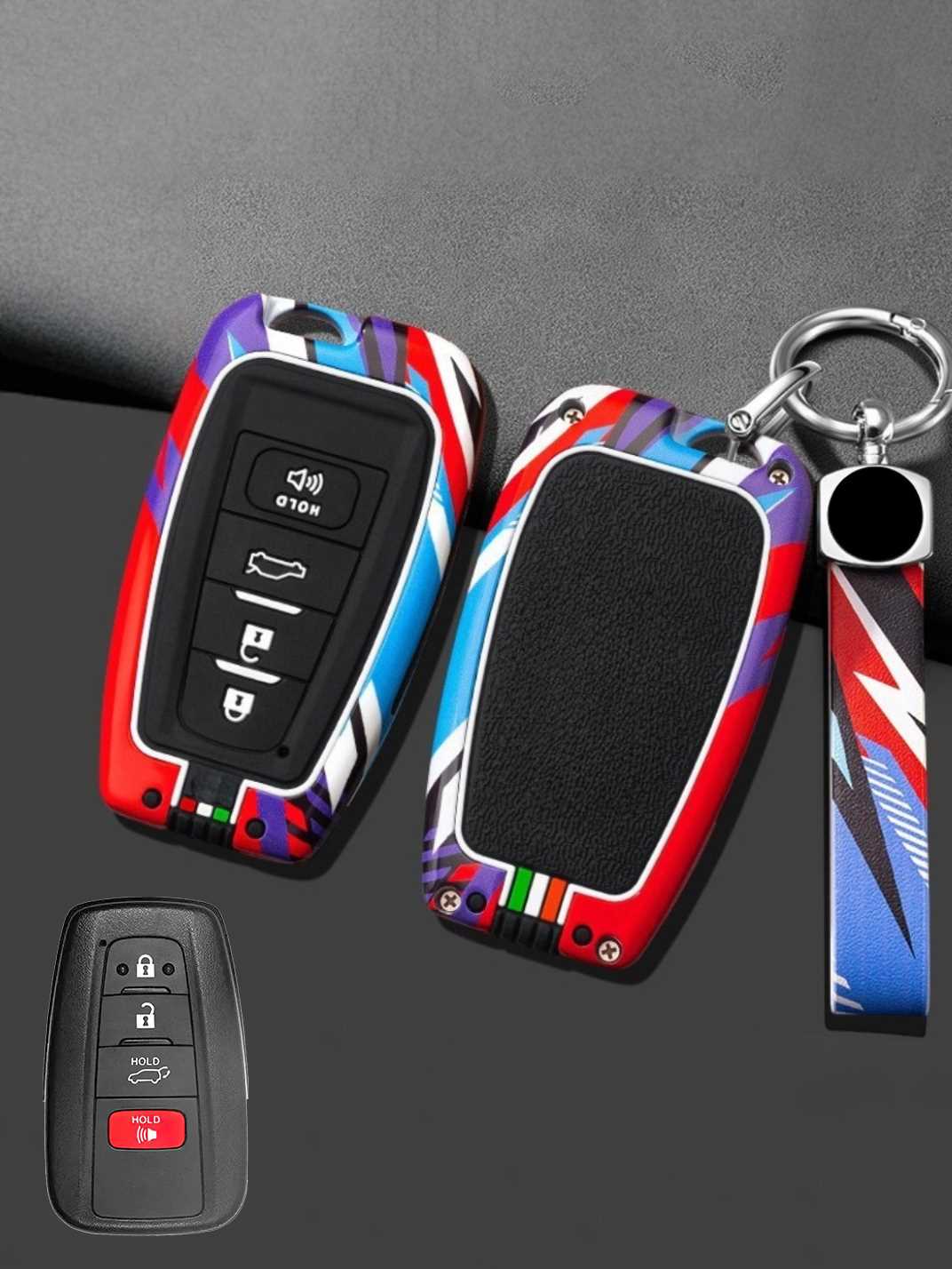 Luxury Colored Alloy Toyota Key Fob Case