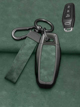 Premium Leather Visible-Button Audi Key Shell