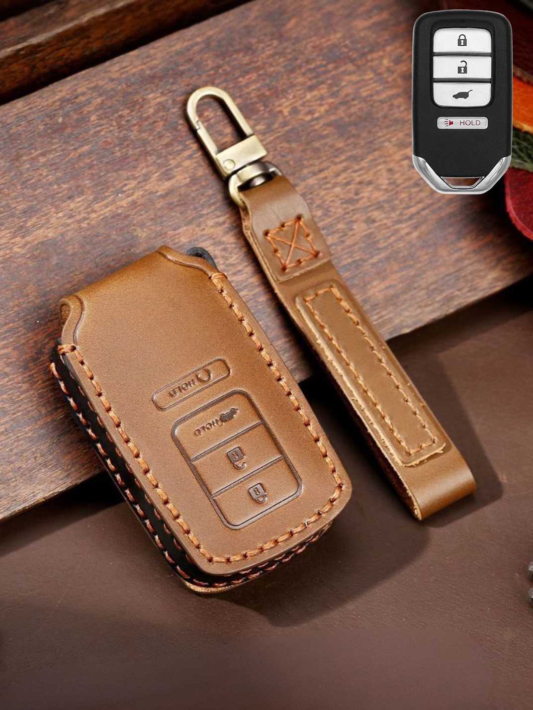 Premium Genuine Leather Honda Key Cover