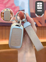 Honda Key Fob Cover with Leather & Metal Frame