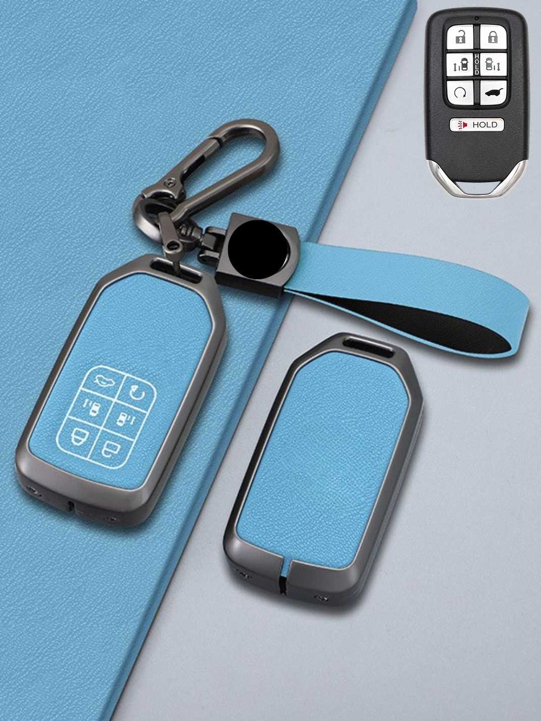 Honda Key Genuine Leather & Metal Frame