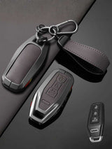 Vintage Leather & Metal Alloy Audi Key Cover