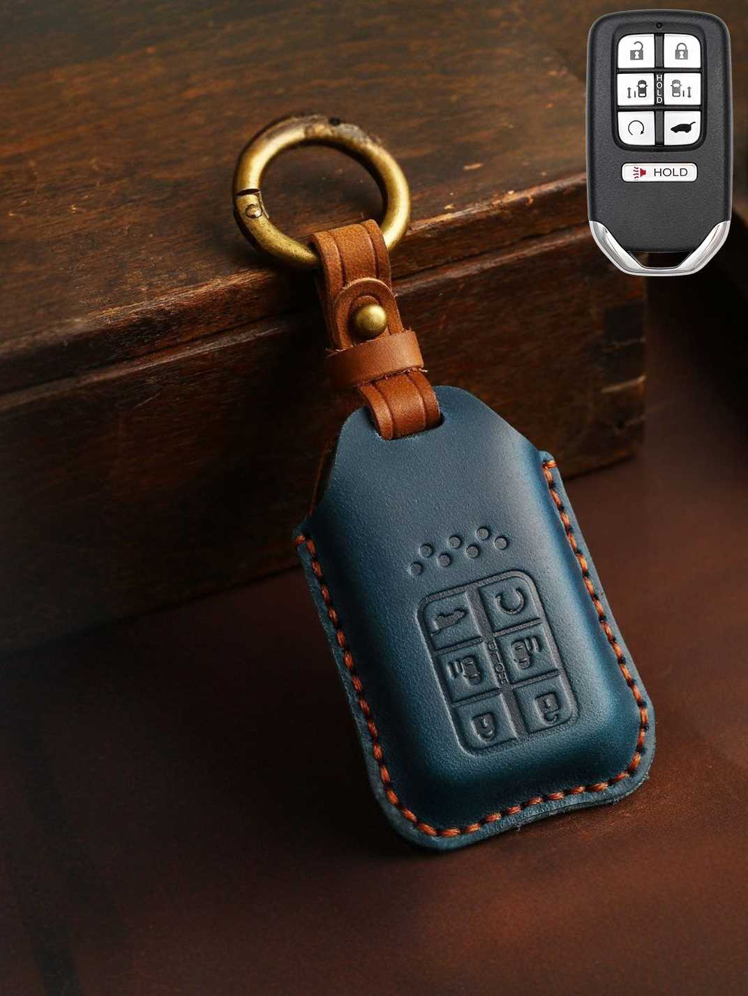 Premium Genuine Leather Honda Key Cover
