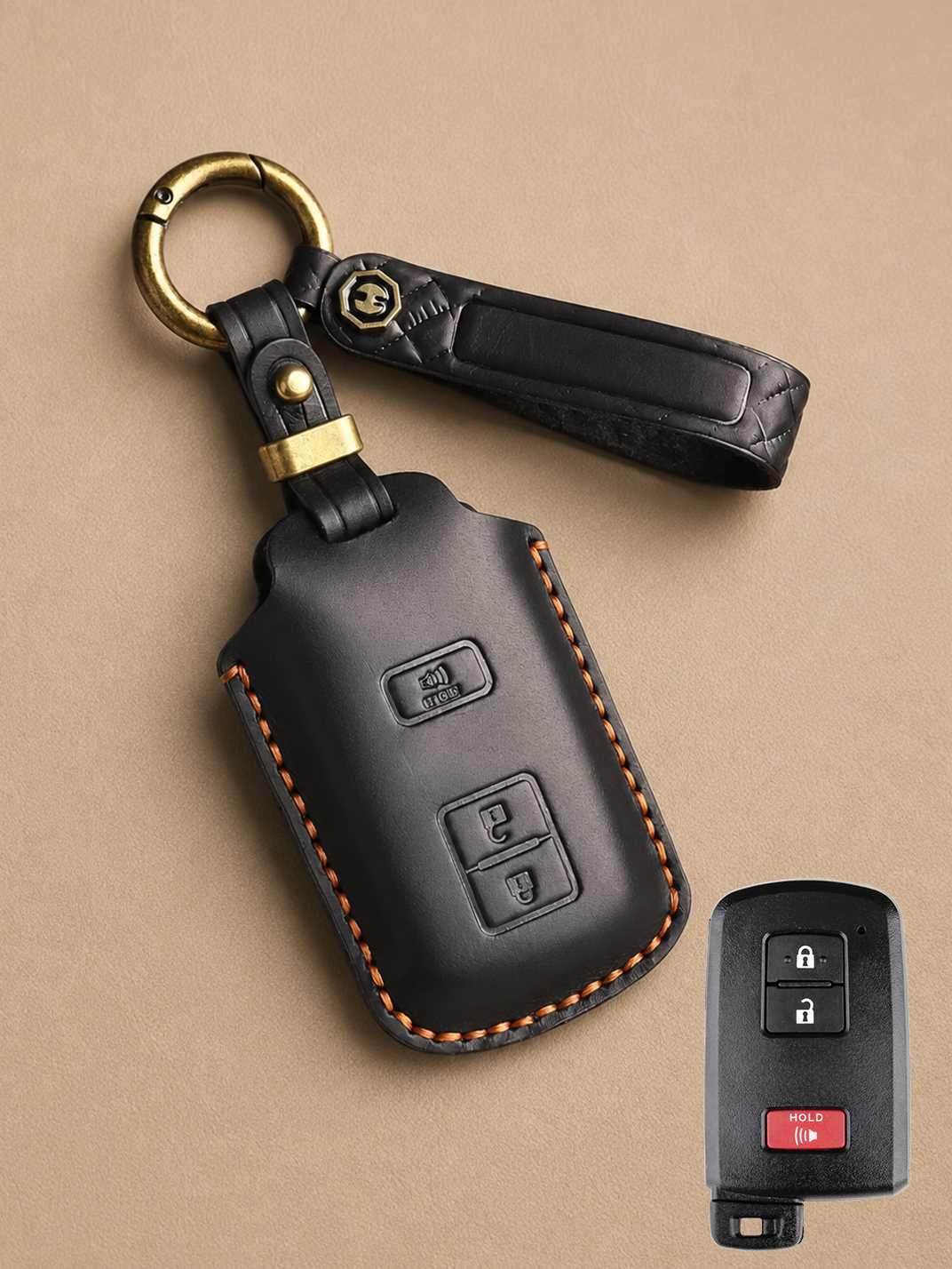 Premium Genuine Leather Toyota Key Cover