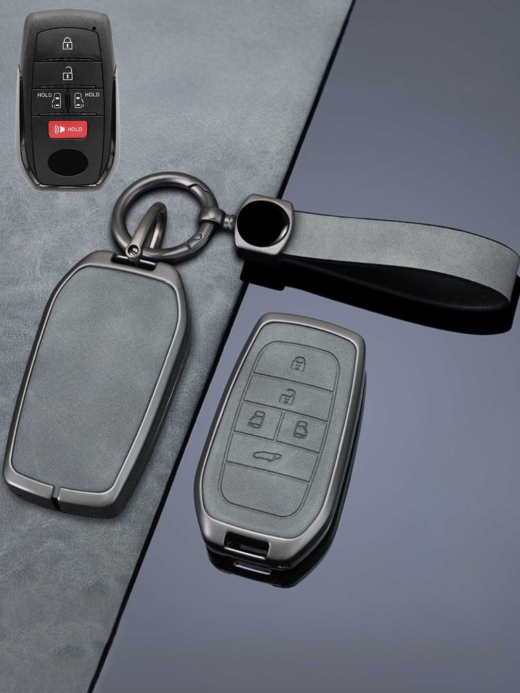 Vintage Leather Metal Alloy Toyota Key Cover