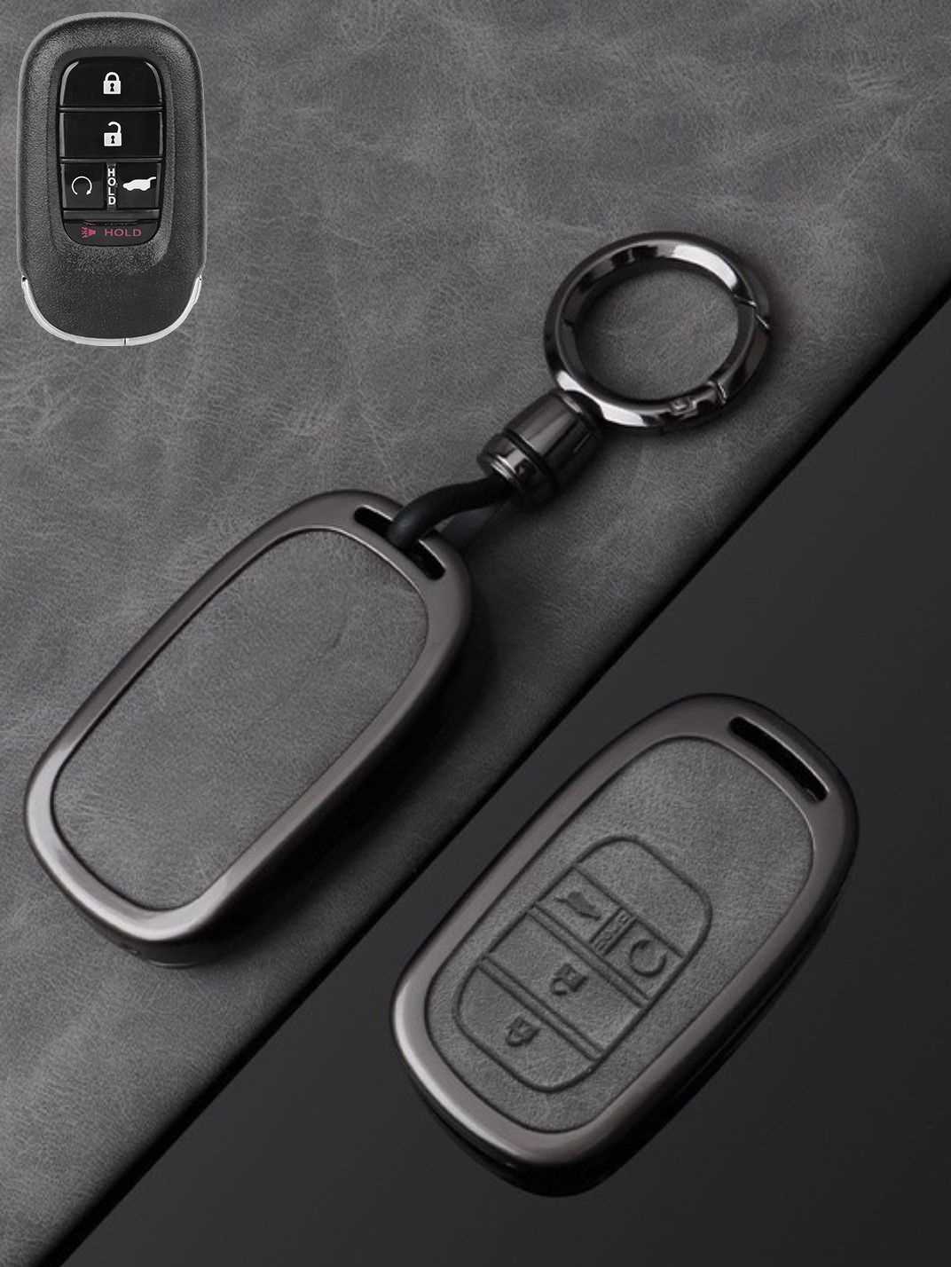 Honda Key Genuine Leather & Metal Frame