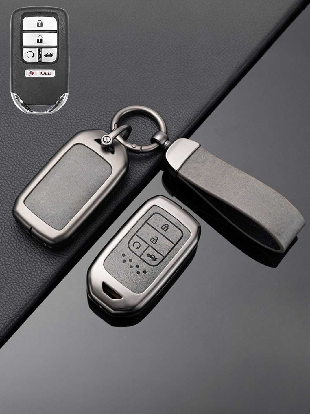 Honda Key Genuine Leather & Metal Frame