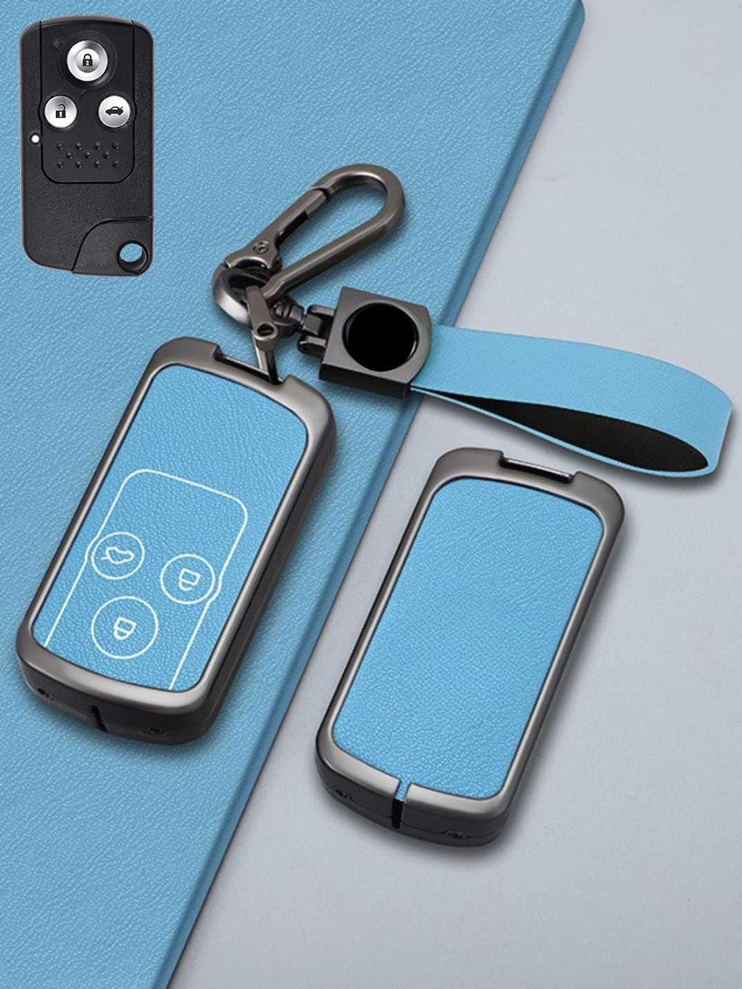 Honda Key Genuine Leather & Metal Frame