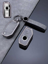Vintage Leather & Metal Alloy BMW Motorcycle Key Cover