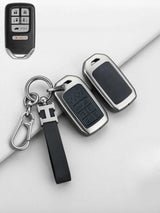 Vintage Leather Metal Alloy Honda Key Cover