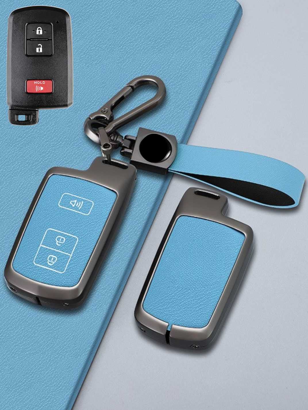 Toyota Key Genuine Leather & Metal Frame