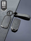 Vintage Leather Metal Alloy Honda Key Cover