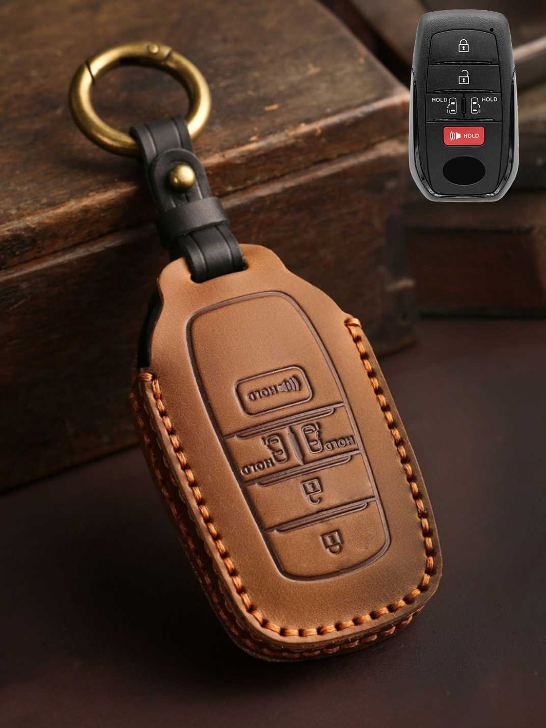 Premium Genuine Leather Toyota Key Cover