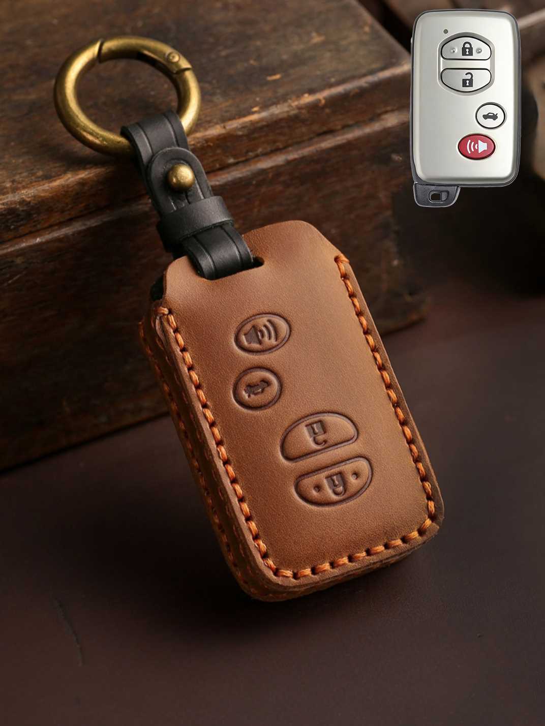 Premium Genuine Leather Toyota Key Cover