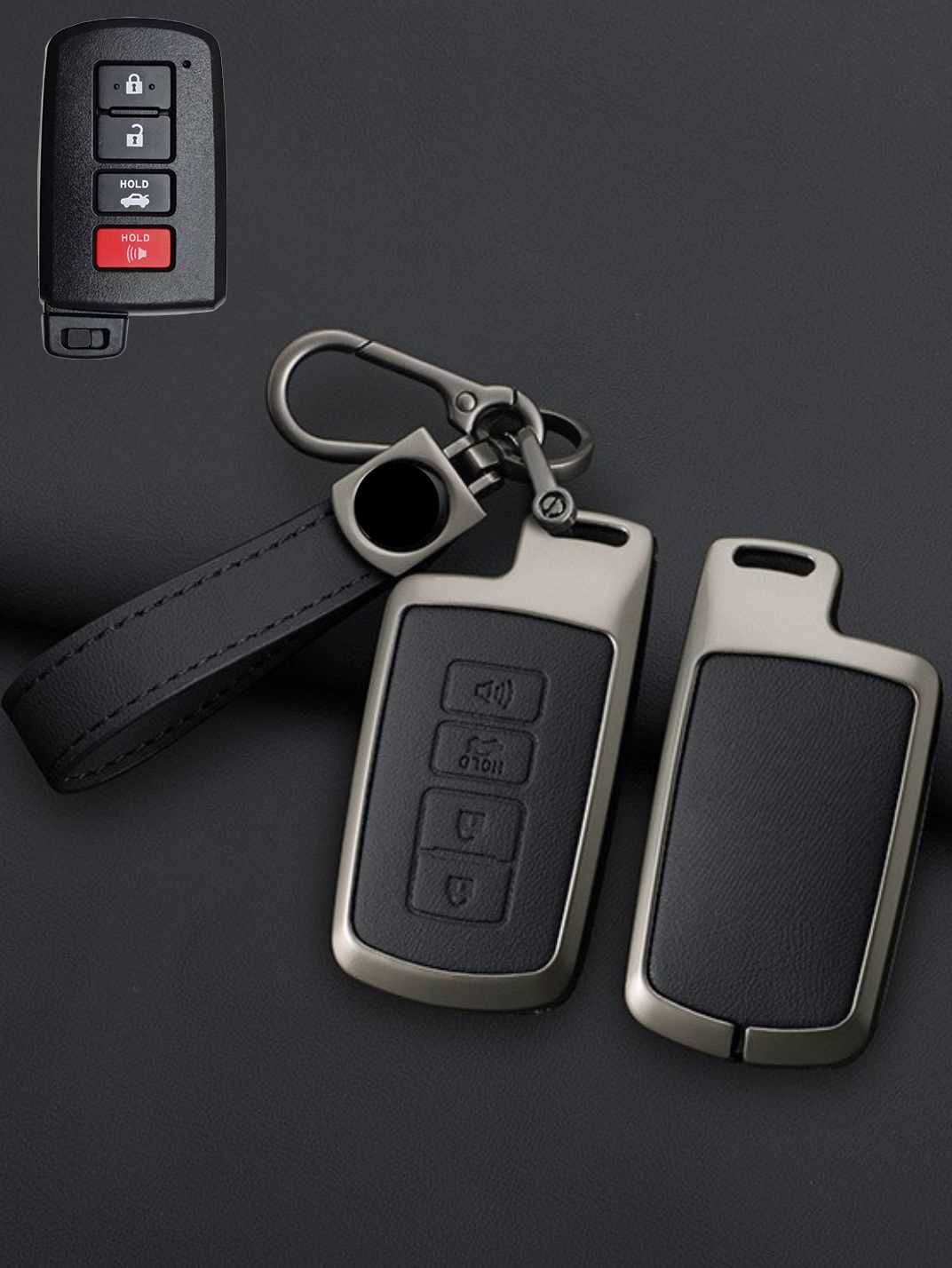 Toyota Key Genuine Leather & Metal Frame