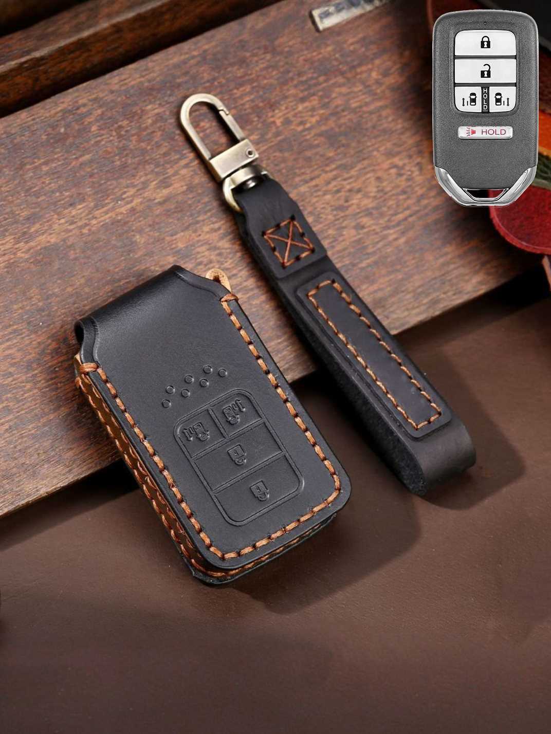 Premium Genuine Leather Honda Key Cover