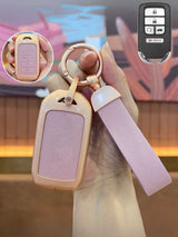Honda Key Fob Cover with Leather & Metal Frame