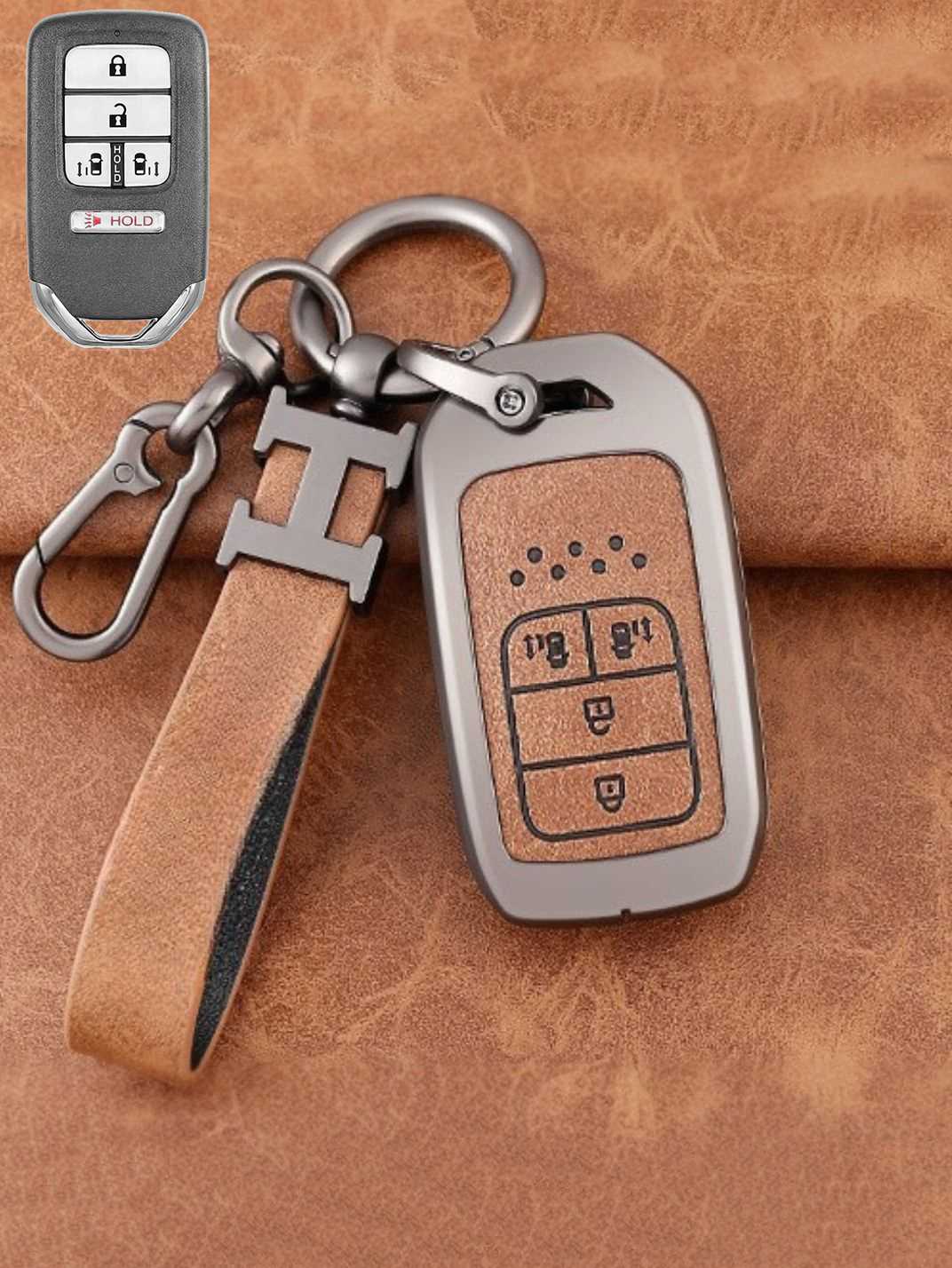 Premium Genuine Leather Honda Key Cover