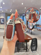 Audi Key Genuine Leather & Metal Frame Cover