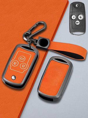 Honda Key Genuine Leather & Metal Frame