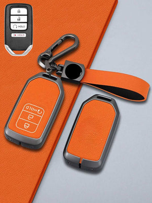 Honda Key Genuine Leather & Metal Frame
