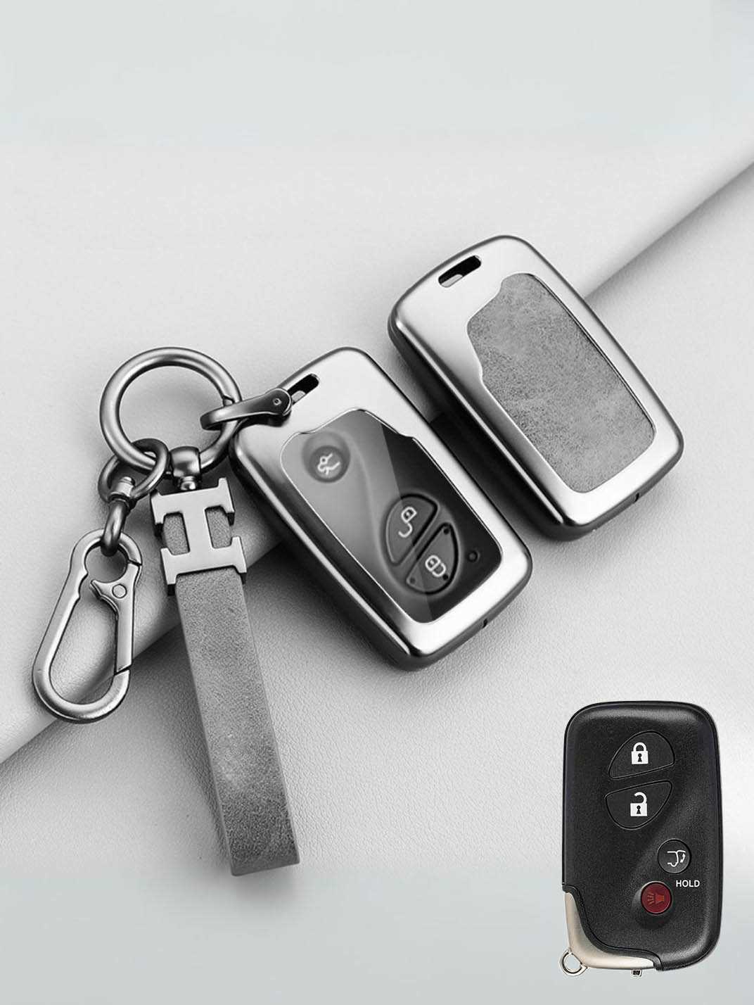Vintage Leather Metal Alloy Lexus Key Cover