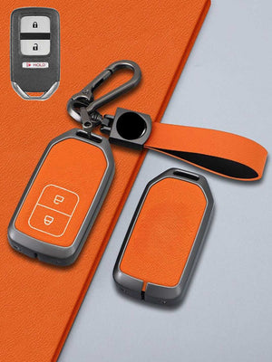 Honda Key Genuine Leather & Metal Frame