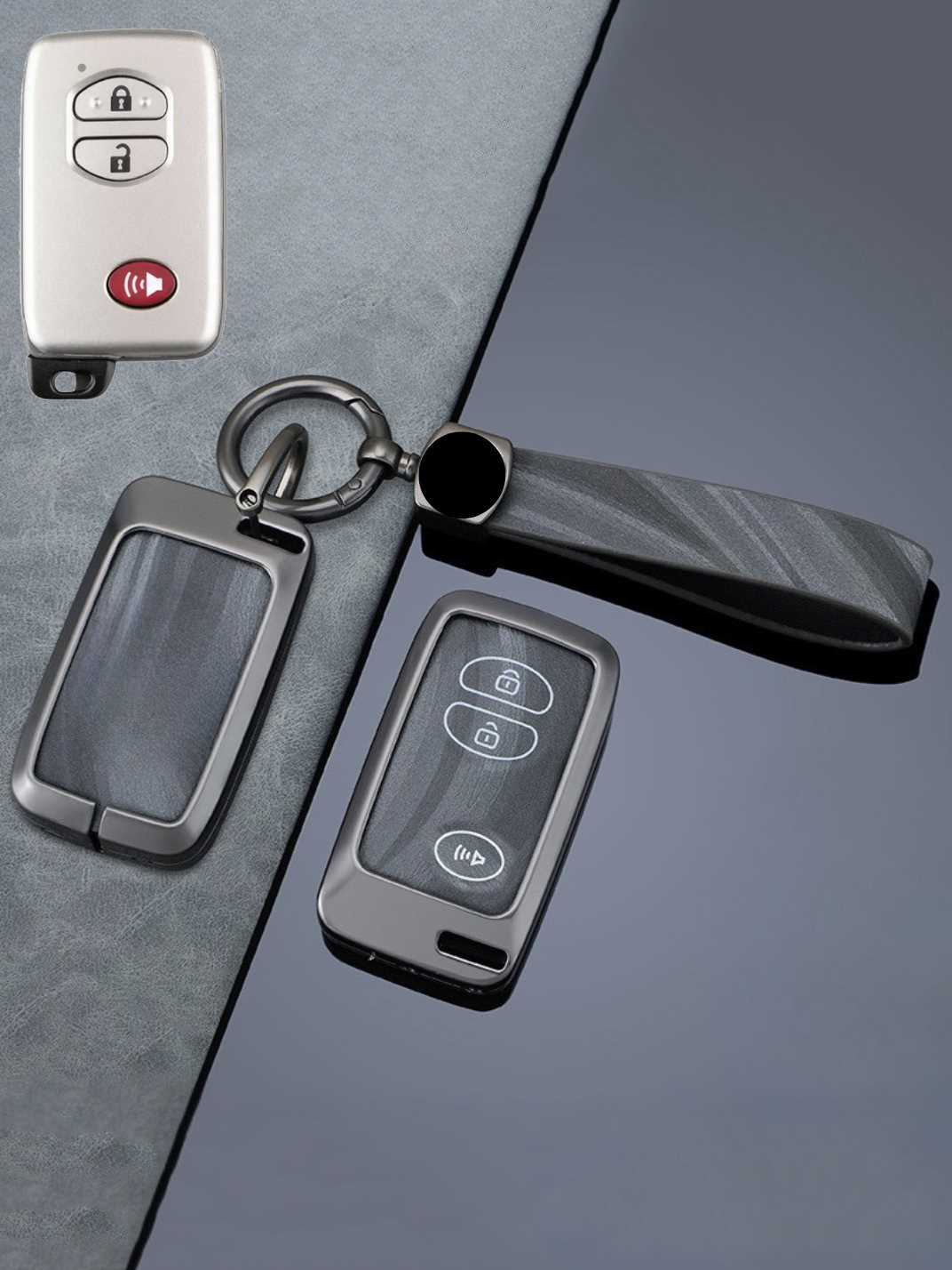 Toyota Key Fob Cover with Leather & Metal Frame